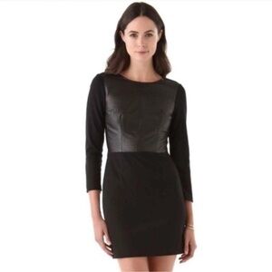 Club Monaco Dayna Mini Dress Leather Knit Size 8